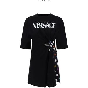VersaceVersace X Dua Lipa Butterflies Safety Pin Logo T-Shirt sz 44